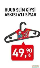 HUUB SLİM GİYSİ ASKISI 6'LI SİYAH fiyat ve kampanya bilgisi